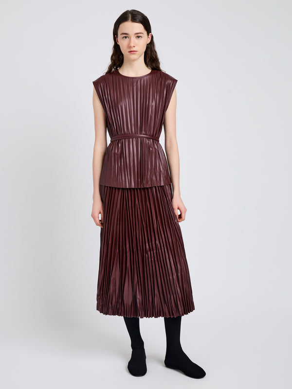 Proenza Schouler Proenza Schouler White Label Lyra Top In Faux Leather - Oxblood