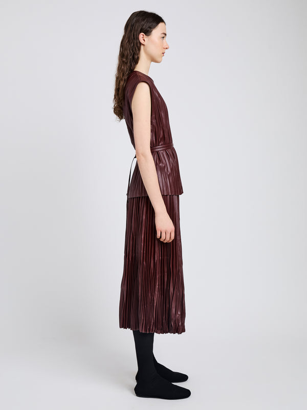 Proenza Schouler Proenza Schouler White Label Lyra Top In Faux Leather - Oxblood