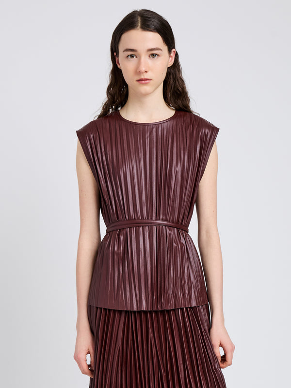 proenza schouler Proenza Schouler White Label Lyra Top in Faux Leather - Oxblood