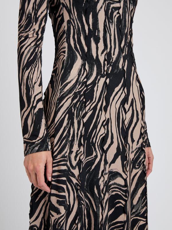 Proenza Schouler Proenza Schouler White Label Mabel Dress In Marble Jersey - Fawn Multi