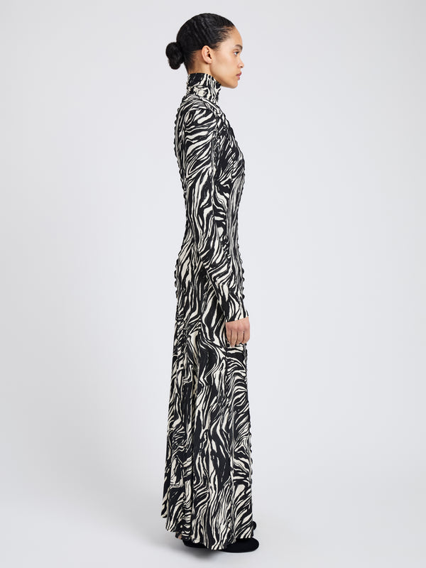 Proenza Schouler Proenza Schouler White Label Mabel Dress In Marble Jersey - Asphalt Multi