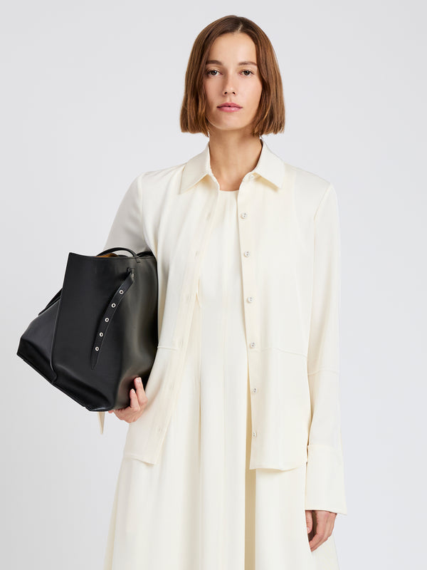 Proenza Schouler Proenza Schouler White Label Maddi Shirt In Merino Wool Twill - Bone