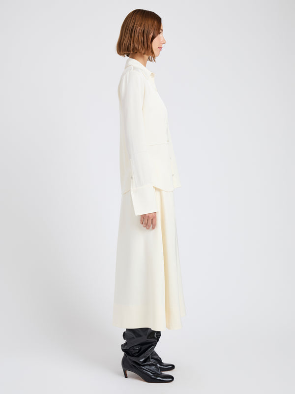 Proenza Schouler Proenza Schouler White Label Maddi Shirt In Merino Wool Twill - Bone