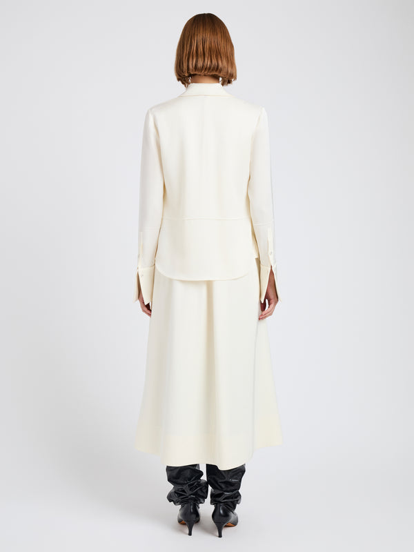 Proenza Schouler Proenza Schouler White Label Maddi Shirt In Merino Wool Twill - Bone