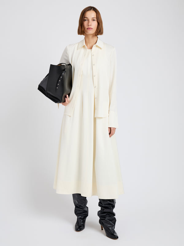 proenza schouler Proenza Schouler White Label Maddi Shirt in Merino Wool Twill - Bone