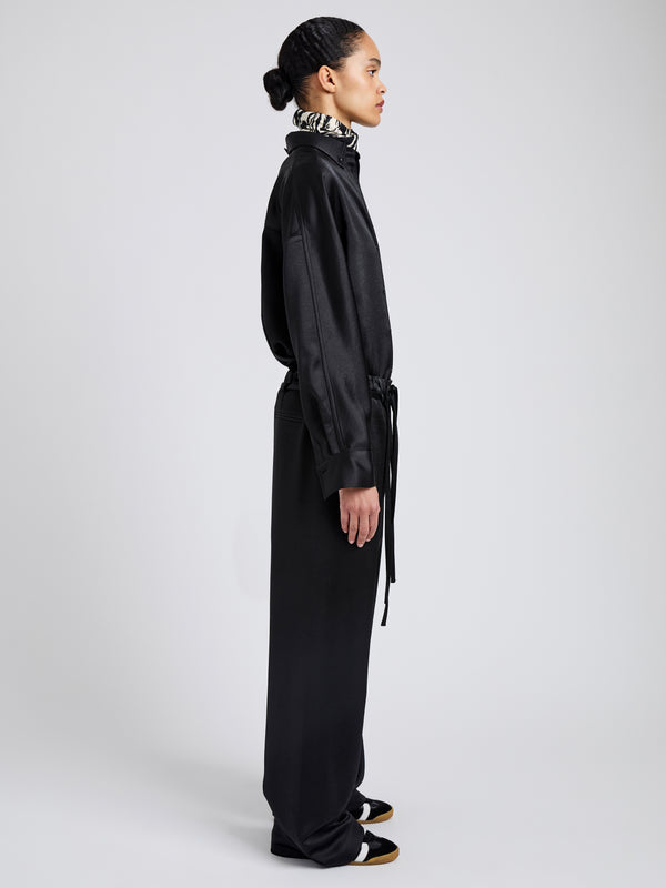 Proenza Schouler Proenza Schouler White Label Magnus Pant In Crinkled Crepe - Black