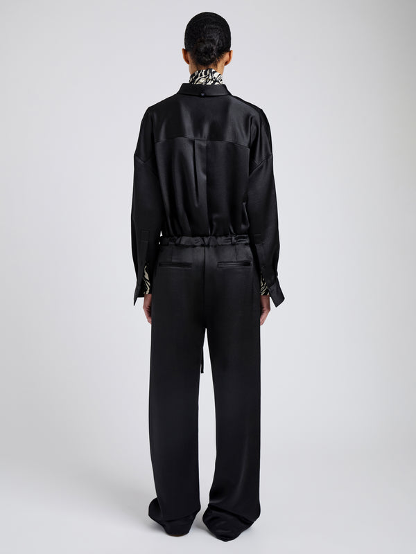 Proenza Schouler Proenza Schouler White Label Magnus Pant In Crinkled Crepe - Black