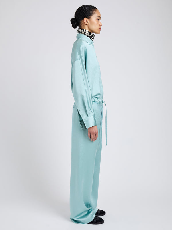 Proenza Schouler Proenza Schouler White Label Magnus Pant In Crinkled Crepe - Sea Glass
