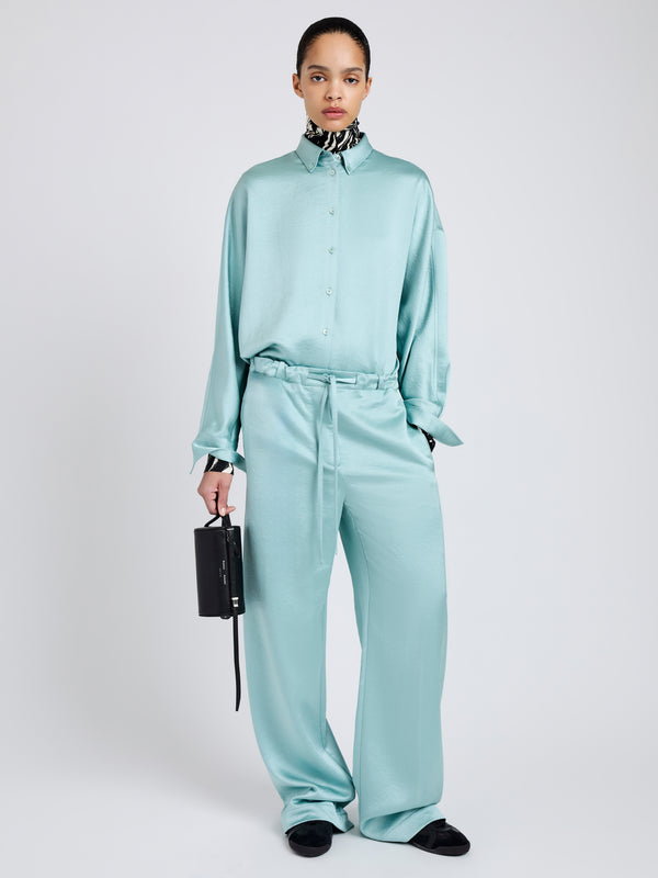 proenza schouler Proenza Schouler White Label Magnus Pant in Crinkled Crepe - Sea Glass