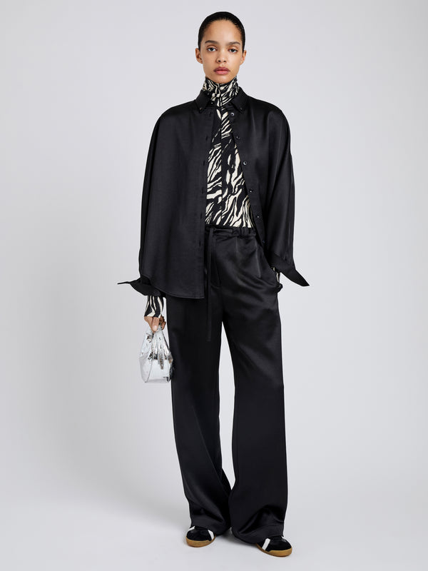 proenza schouler Proenza Schouler White Label Magnus Pant in Crinkled Crepe - Black
