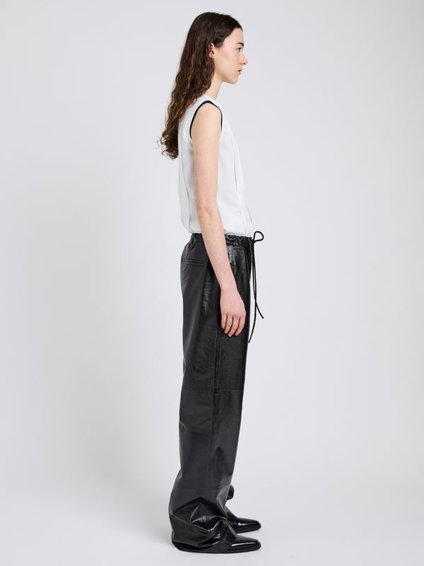 Proenza Schouler Proenza Schouler White Label Magnus Pant In Lightweight Leather - Black
