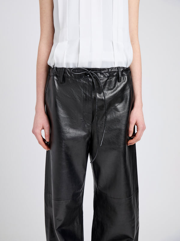 Proenza Schouler Proenza Schouler White Label Magnus Pant In Lightweight Leather - Black