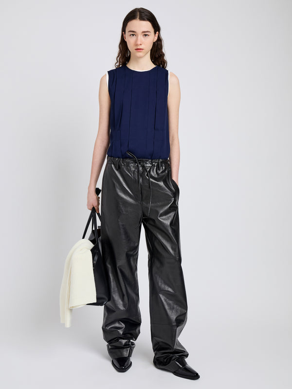 Proenza Schouler Proenza Schouler White Label Makayla Top In Open Weave Flou - Navy
