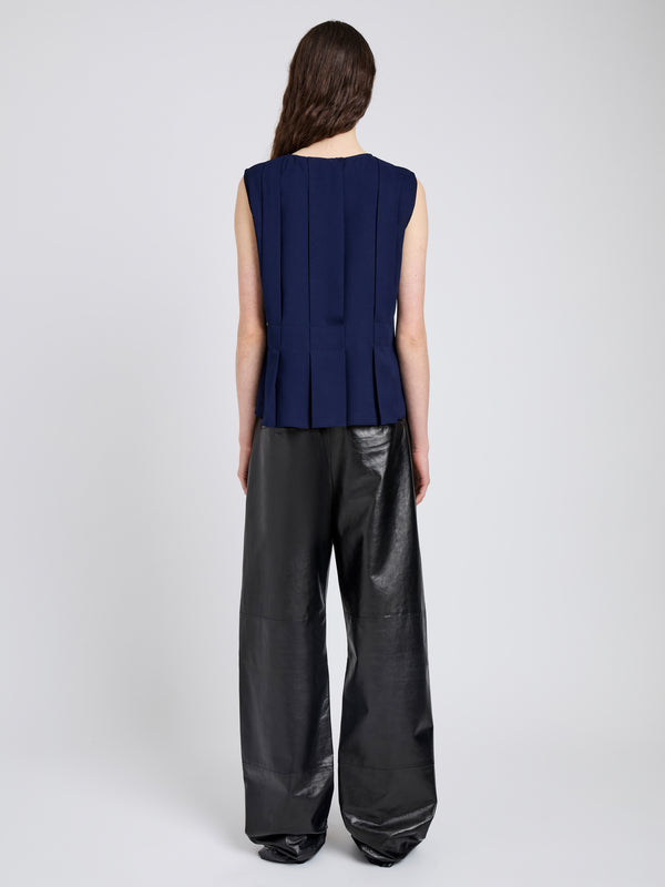 Proenza Schouler Proenza Schouler White Label Makayla Top In Open Weave Flou - Navy