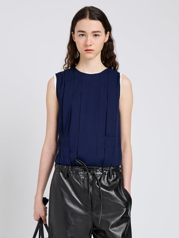 proenza schouler Proenza Schouler White Label Makayla Top in Open Weave Flou - Navy