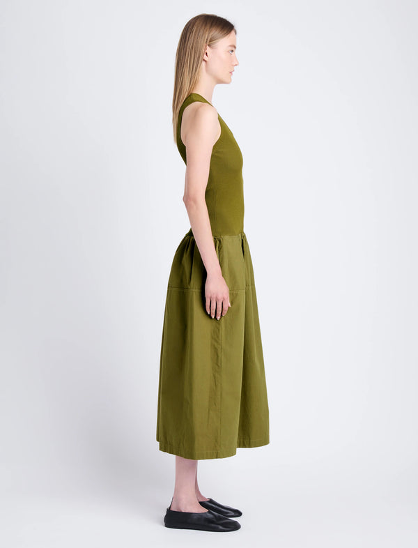 Proenza Schouler Proenza Schouler White Label Malia Dress In Peached Poplin - Olive