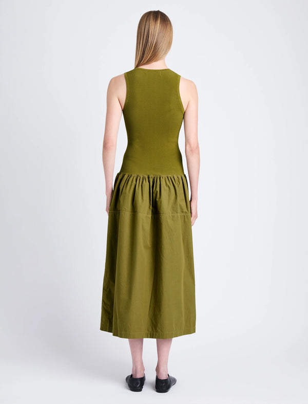 Proenza Schouler Proenza Schouler White Label Malia Dress In Peached Poplin - Olive