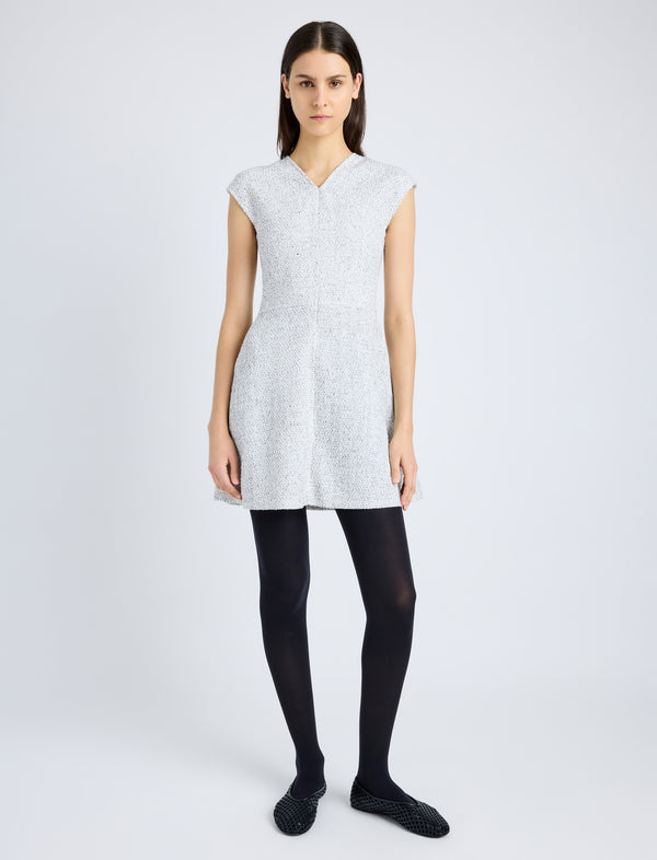 proenza schouler Proenza Schouler White Label Manon Dress in Tweed - Alabaster/Black
