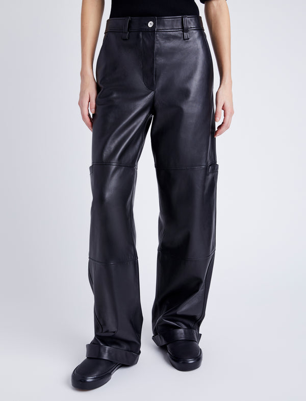 Proenza Schouler Proenza Schouler White Label Mason Pant In Leather - Black