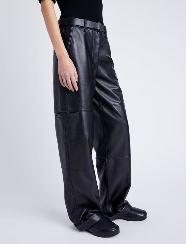 Proenza Schouler Proenza Schouler White Label Mason Pant In Leather - Black