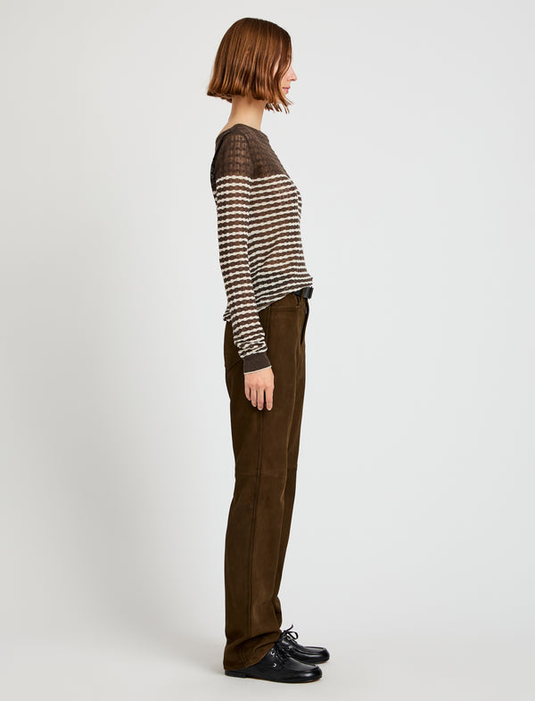 Proenza Schouler Proenza Schouler White Label Maxine Pant In Suede - Wood