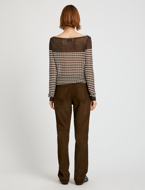 Proenza Schouler Proenza Schouler White Label Maxine Pant In Suede - Wood