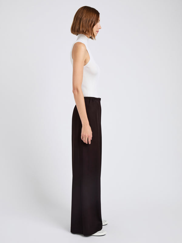 Proenza Schouler Proenza Schouler White Label Meadow Pant In Merino Wool Twill - Chocolate