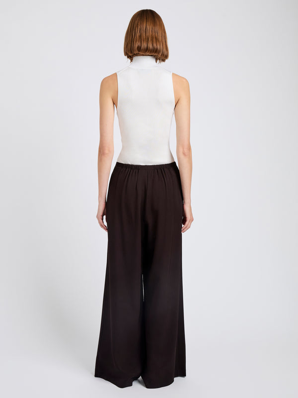 Proenza Schouler Proenza Schouler White Label Meadow Pant In Merino Wool Twill - Chocolate