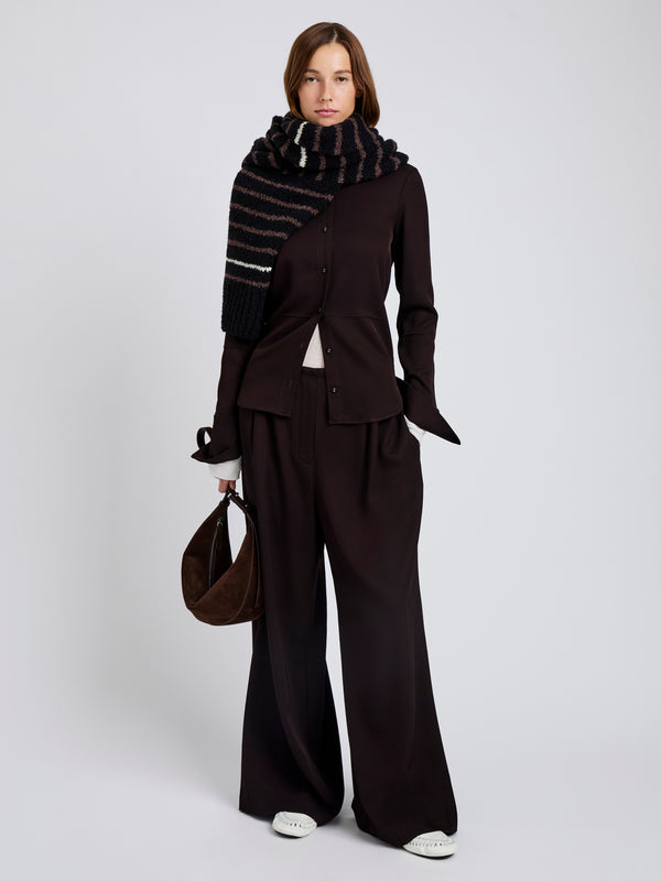 proenza schouler Proenza Schouler White Label Meadow Pant in Merino Wool Twill - Chocolate