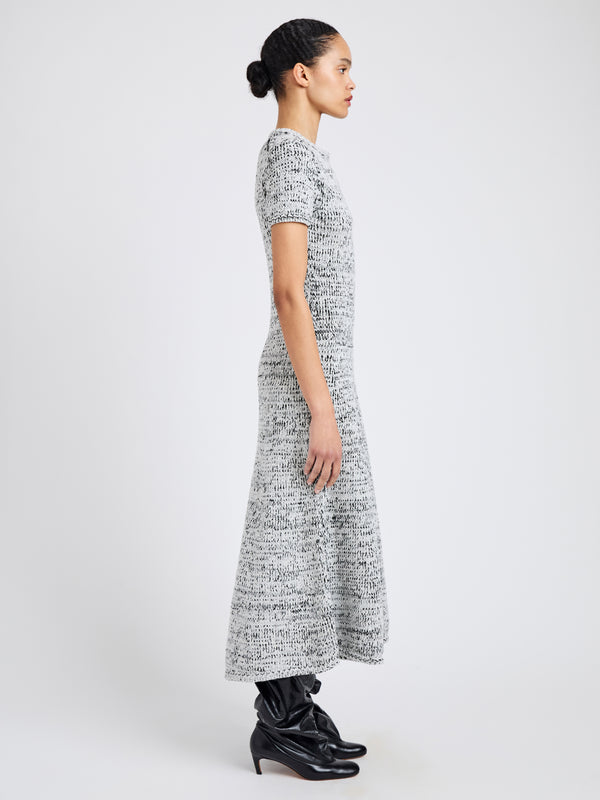 Proenza Schouler Proenza Schouler White Label Mel Dress In Marled Cotton - Bone/Black Melange