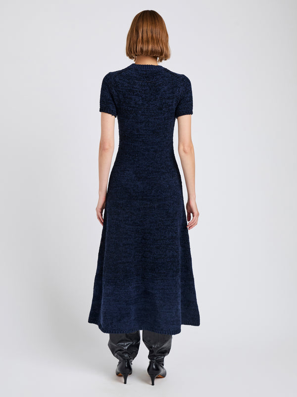 Proenza Schouler Proenza Schouler White Label Mel Dress In Marled Cotton - Navy/Black Ombre