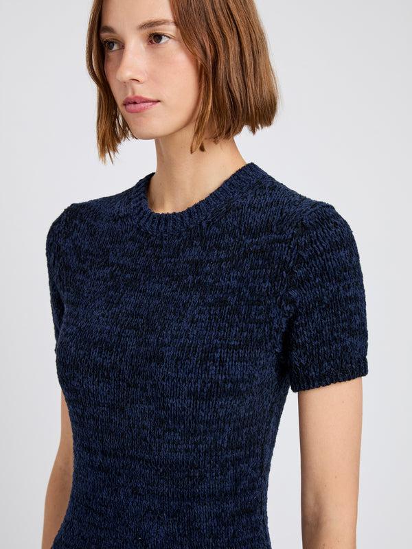 Proenza Schouler Proenza Schouler White Label Mel Dress In Marled Cotton - Navy/Black Ombre