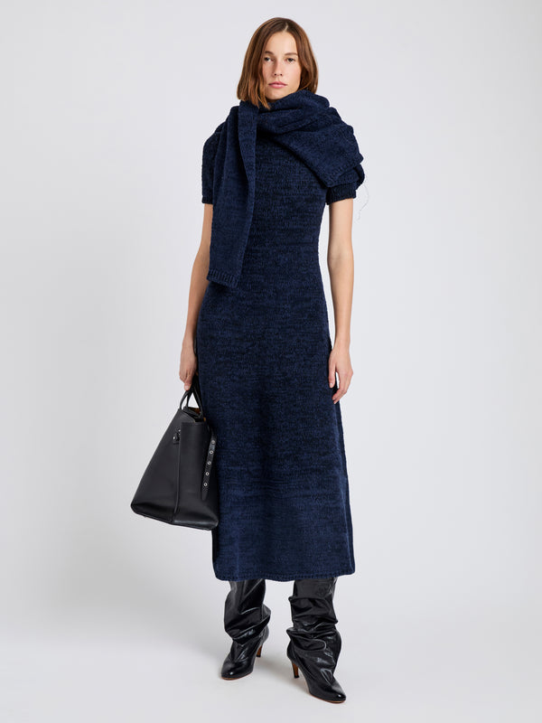 proenza schouler Proenza Schouler White Label Mel Dress in Marled Cotton - Navy/Black Ombre
