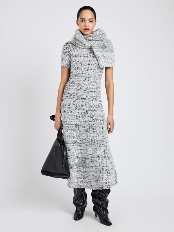 proenza schouler Proenza Schouler White Label Mel Dress in Marled Cotton - Bone/Black Melange
