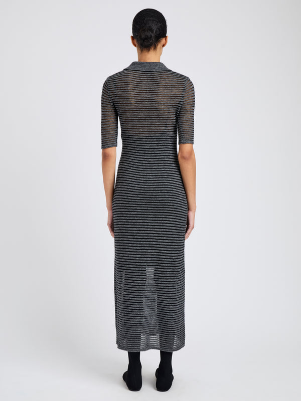 Proenza Schouler Proenza Schouler White Label Meline Dress In Cashmere Silk Stripe - Grey/Black