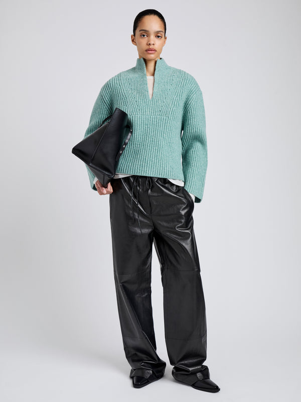 Proenza Schouler Proenza Schouler White Label Meron Sweater In Melange Merino - Sea Glass Melange