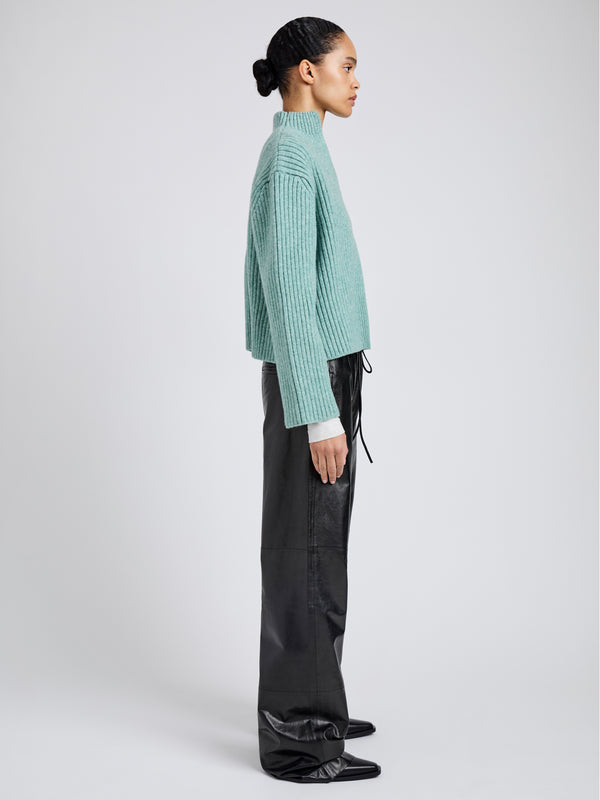 Proenza Schouler Proenza Schouler White Label Meron Sweater In Melange Merino - Sea Glass Melange