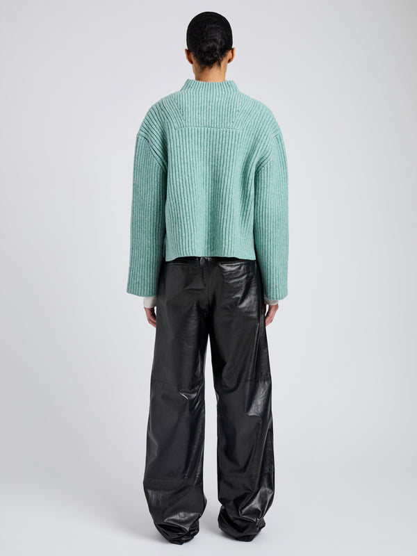 Proenza Schouler Proenza Schouler White Label Meron Sweater In Melange Merino - Sea Glass Melange