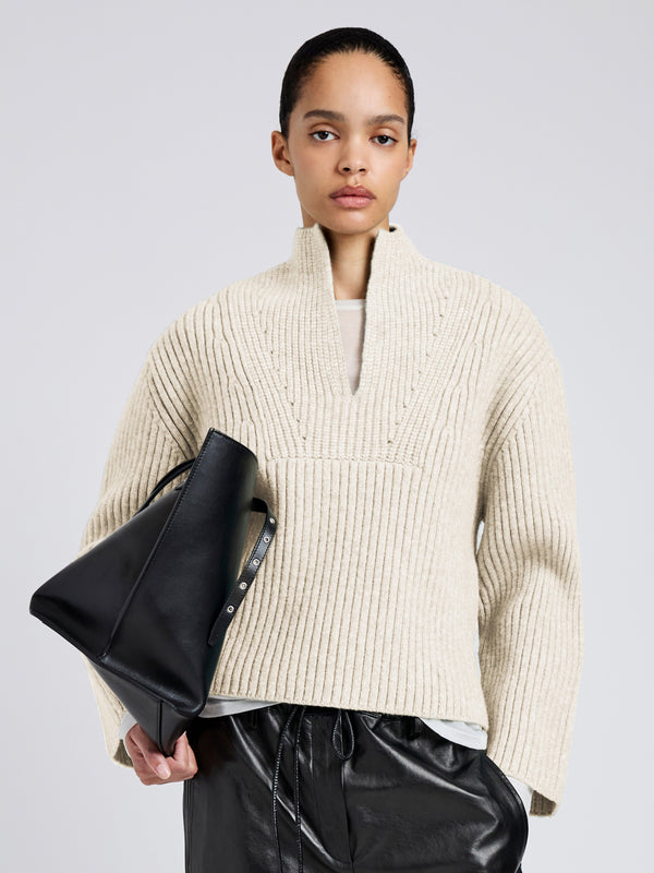proenza schouler Proenza Schouler White Label Meron Sweater in Melange Merino - Off White Melange