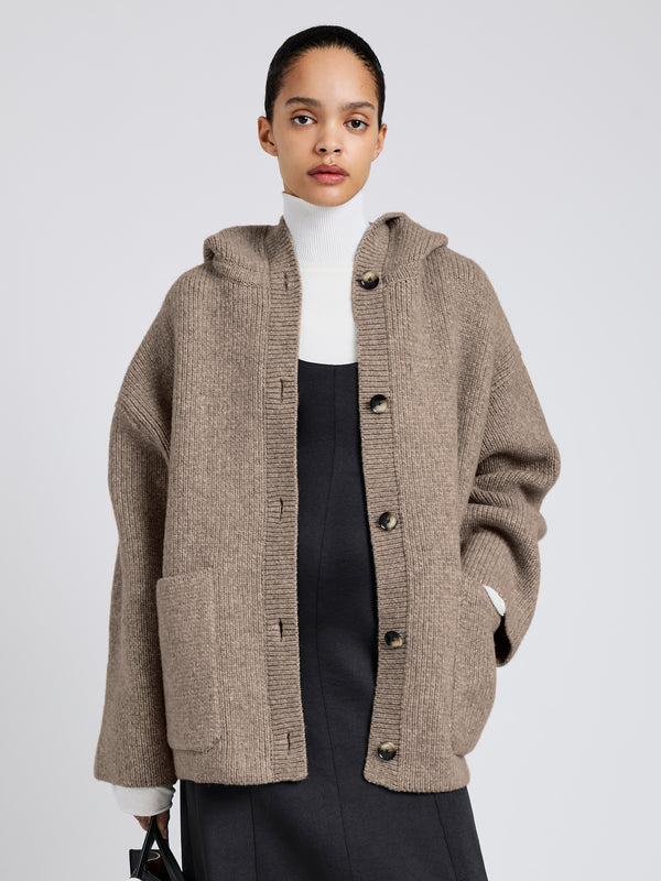 proenza schouler Proenza Schouler White Label Nelly Jacket in Melange Merino - Walnut Melange