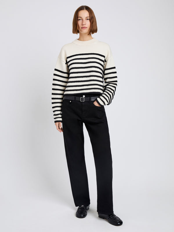 Proenza Schouler Proenza Schouler White Label Nia Sweater In Bobble Boucle - White/Black