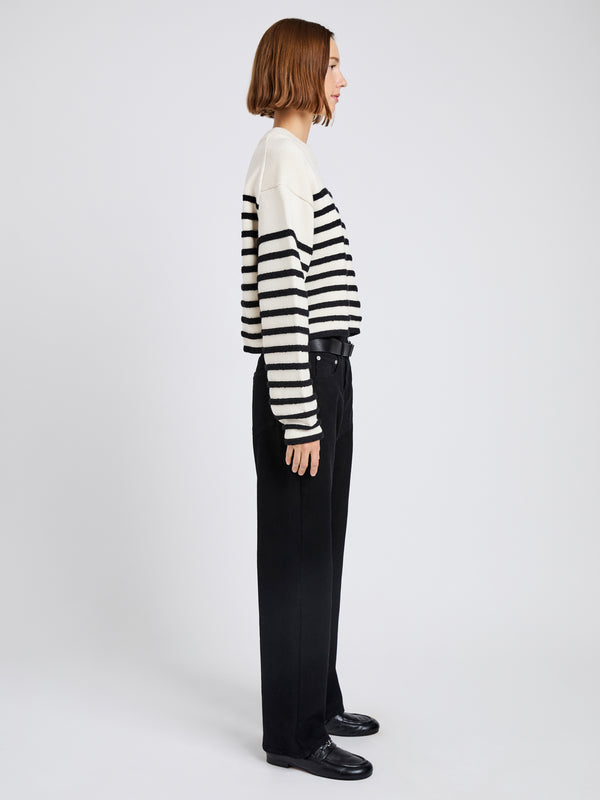 Proenza Schouler Proenza Schouler White Label Nia Sweater In Bobble Boucle - White/Black