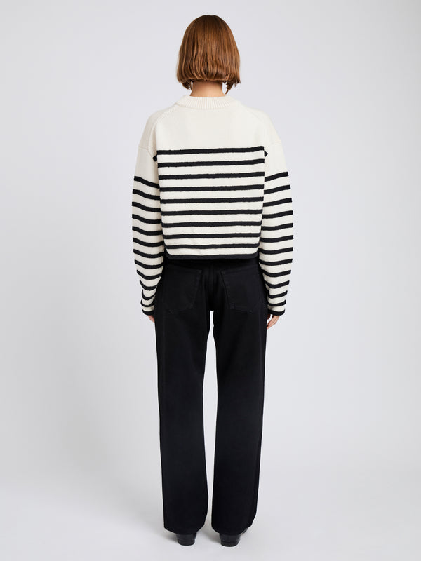 Proenza Schouler Proenza Schouler White Label Nia Sweater In Bobble Boucle - White/Black