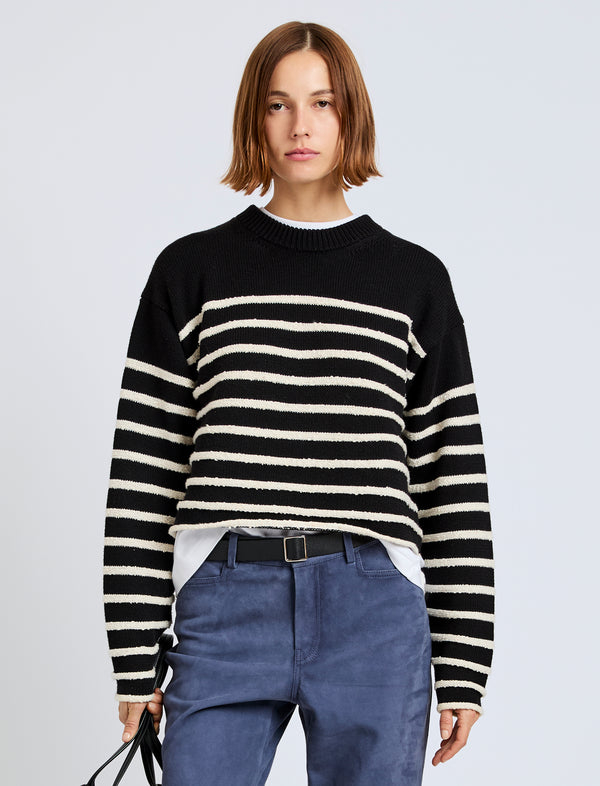 proenza schouler Proenza Schouler White Label Nia Sweater in Bobble Boucle - Black/White