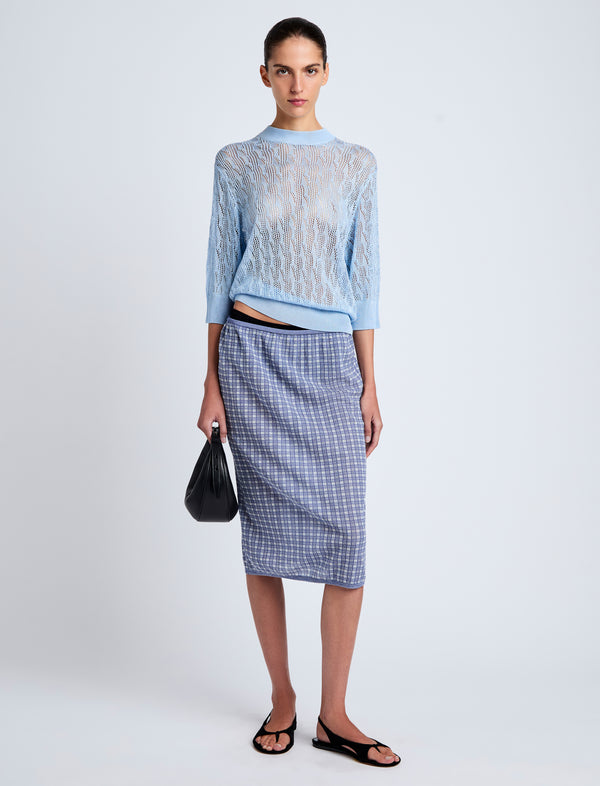 Proenza Schouler Proenza Schouler White Label Nicola Knit Sweater In Plaited Viscose Rib - Light Oxford