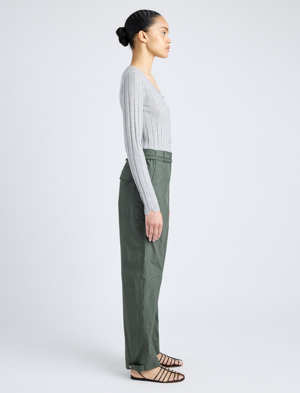 Proenza Schouler Proenza Schouler White Label Nicole Pant In Parachute Cotton - Dark Spruce