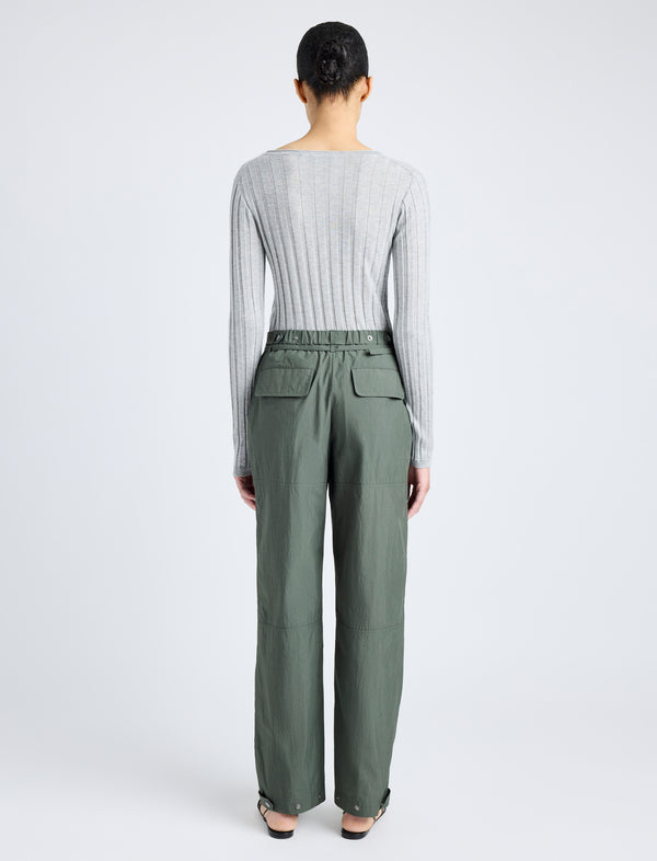 Proenza Schouler Proenza Schouler White Label Nicole Pant In Parachute Cotton - Dark Spruce