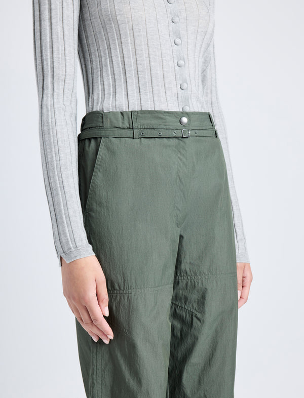 Proenza Schouler Proenza Schouler White Label Nicole Pant In Parachute Cotton - Dark Spruce