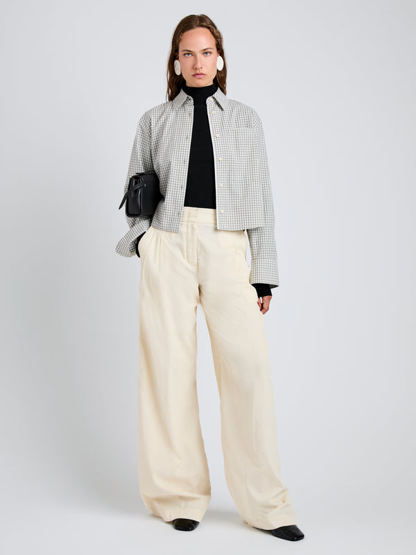 Proenza Schouler Proenza Schouler White Label Olive Shirt In Check Shirting - Grey Multi