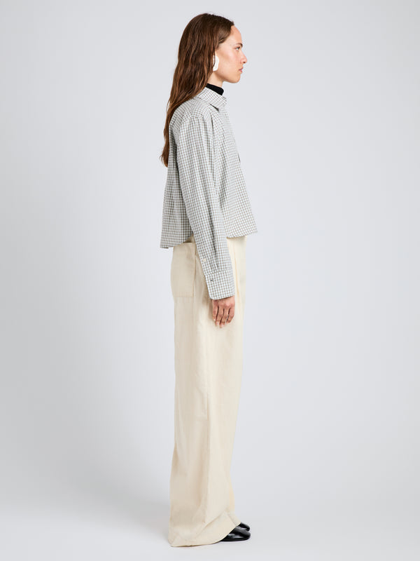 Proenza Schouler Proenza Schouler White Label Olive Shirt In Check Shirting - Grey Multi